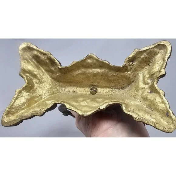 **$OLD**Vanity Makeup Mirror Pic Frame Antique MCM Brass Swivel 15" *No Mirror - Picture 3 of 10